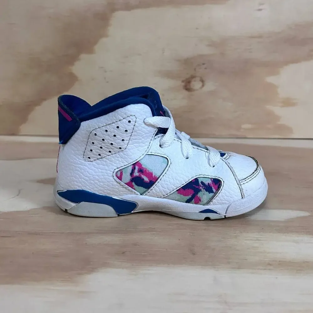 Nike - Jordan 6 Retro - Sneakers - White/Blue - Kids Baby - 7C - 645127-153